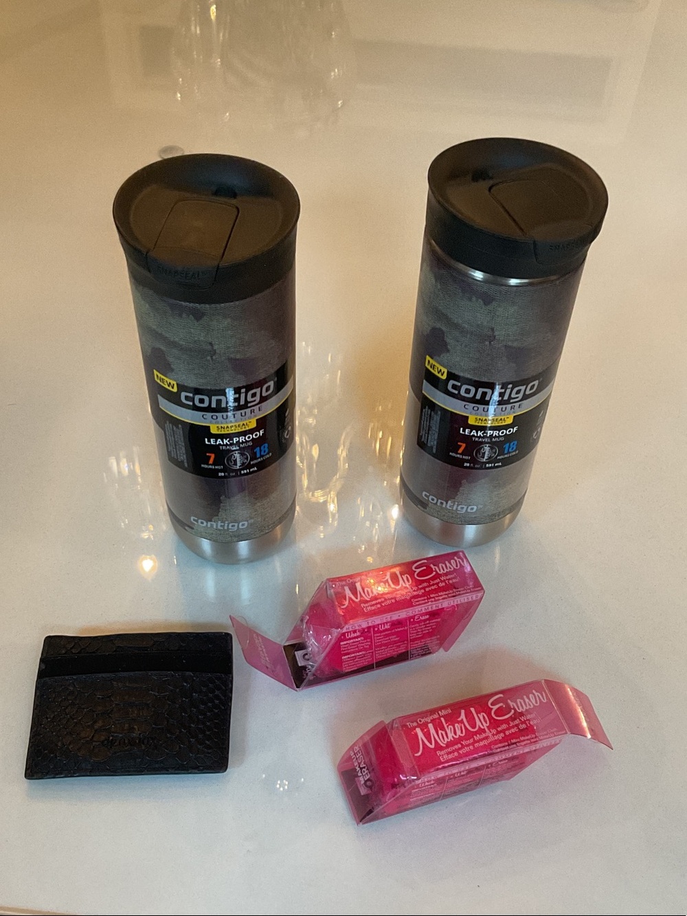 Contigo Stainless Travel Mugs - Stainless Body and card holder & 2 makeup
